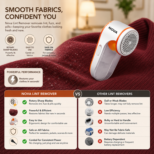 NONALIN Electric Lint Remover — Fabric Shaver & Pilling Remover
