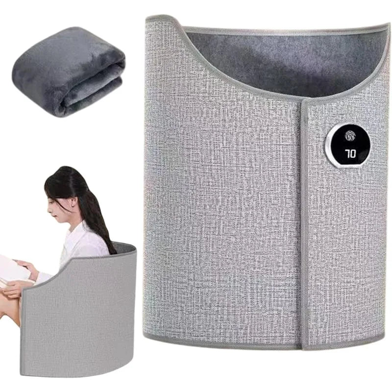 Silent Foldable Leg Warmer Pro - under Desk Electric Foot Heater with Thermostat & Auto Shut off for Office Home Timer