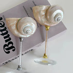 Originality Conch Wine Glass Goblet Handmade Banquet Natural Metal Glass Polishing Decoration Ornament Gift for Bar